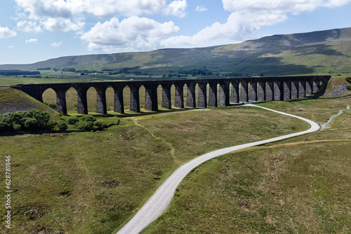 Ribblehead viaduct from the air