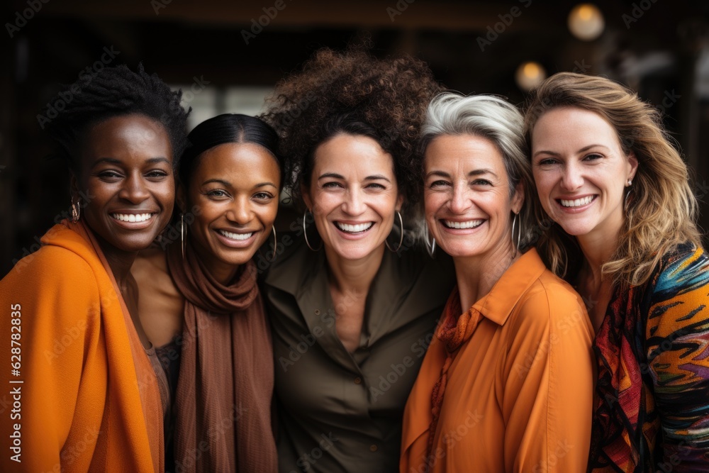Generative AI - Embracing Diversity: Optimistic and Happy Women Standing in Unity, Celebrating Multicultural Sisterhood Generative AI - Embracing Diversity: Optimistic and Happy Women Standing in Unity, Celebrating Multicultural Sisterhood