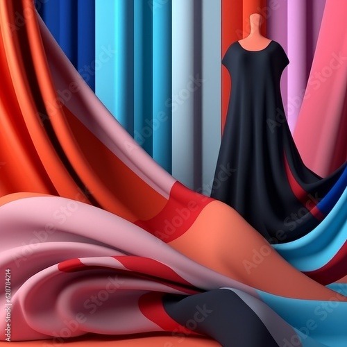 Fashion and Fabric Theme 3D Abstract Background