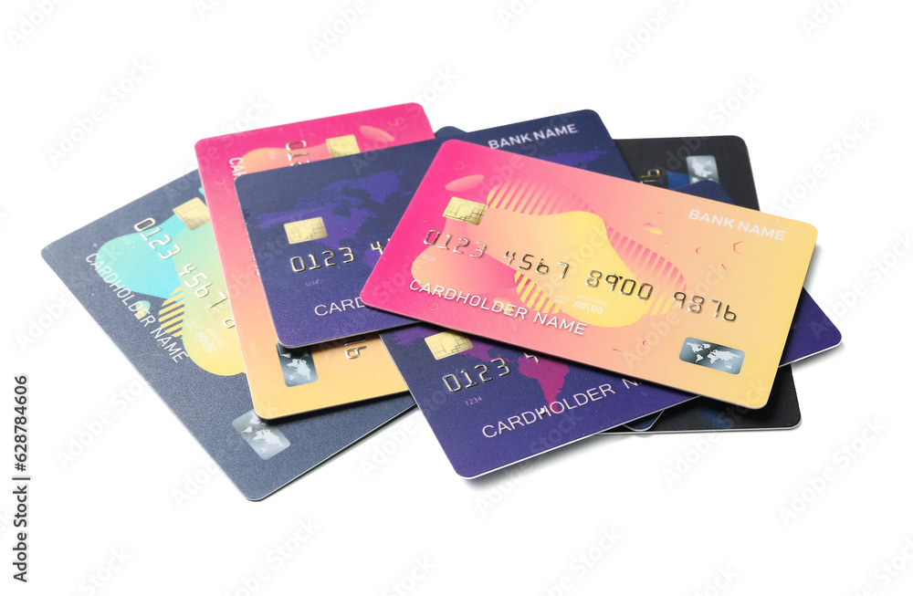 Credit cards on white background Credit cards on white background