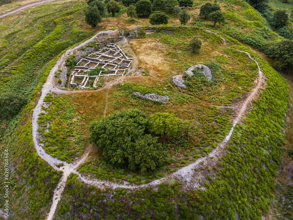 Remains of Castro de Castromaior, an important Archaeological Site in Galicia, Spain
