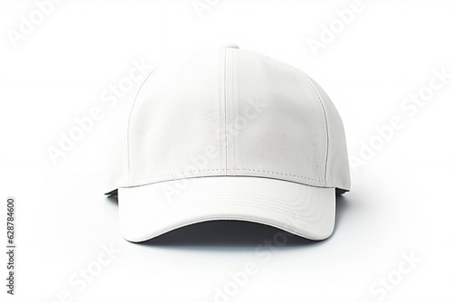  White canvas fabric cap on white background