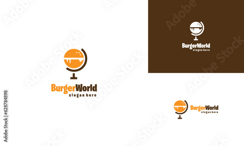 world hamburger logo design modern concept