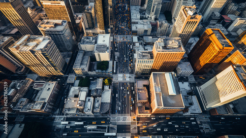 busy city drone eye view hd wallpaper .Generative Ai content