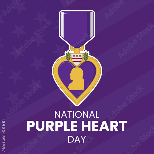 Vector graphic of national purple heart day