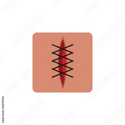 skin stitch icon vector