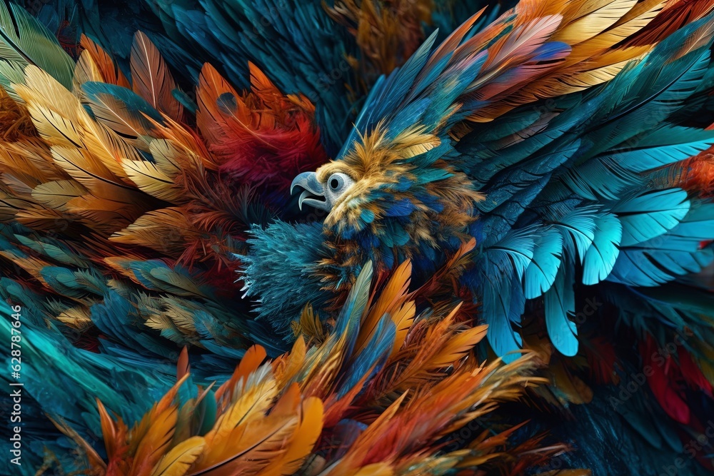 Obraz premium Futuristic Nature-Tech Fusion - Mesmerizing Macro Hybrid Texture Background