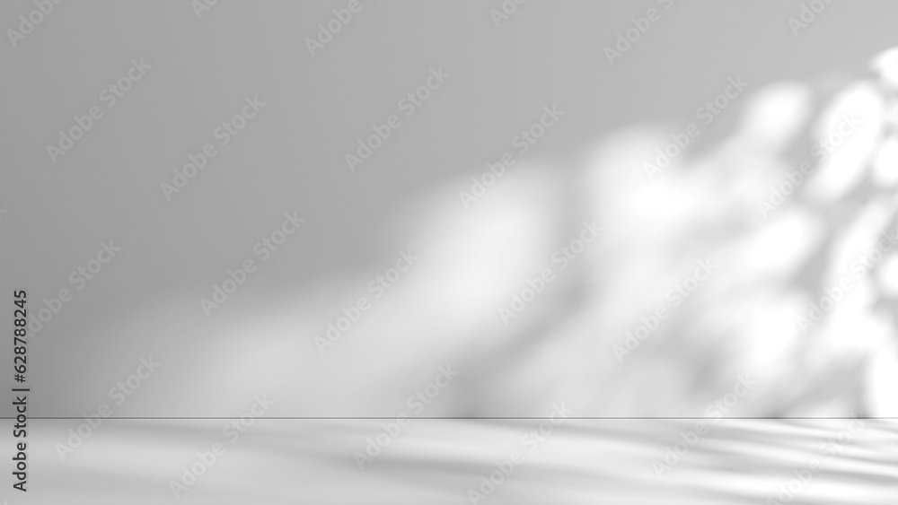 wall with tree leaf shadow on white wall, bright light, 3d render wall with tree leaf shadow on white wall, bright light, 3d render