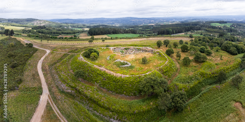 Remains of Castro de Castromaior, an important Archaeological Site in Galicia, Spain