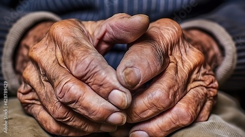 Close-Up of an Elder's Hand, a Portrait of Age, Grace, and a Lifetime of Stories