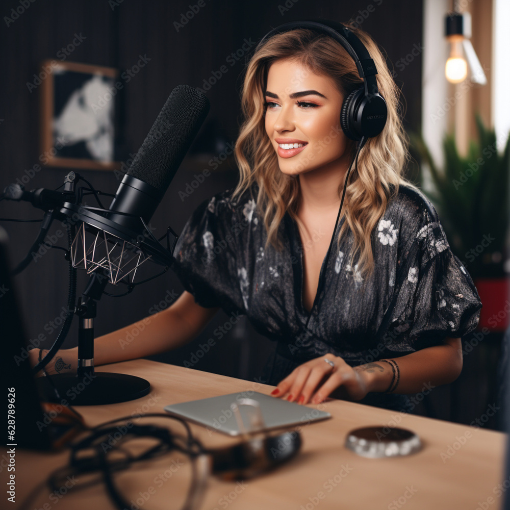Influencer recording a video. Internet content creator. Influencer recording a video. Internet content creator.