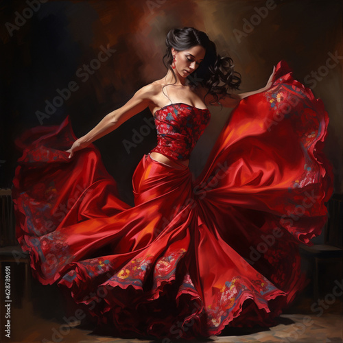 Flamenco dancer. Generative AI.