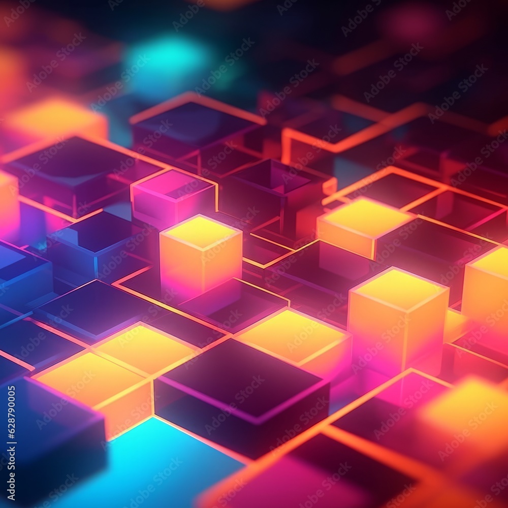 Glowing Tropical Themed 3D Abstract Background Glowing Tropical Themed 3D Abstract Background