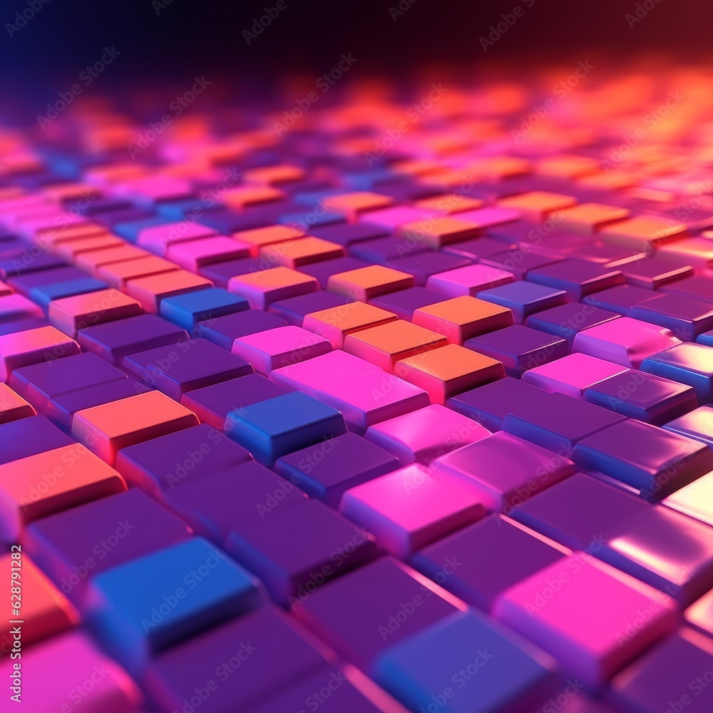 Fototapeta premium Glowing Tropical Themed 3D Abstract Background