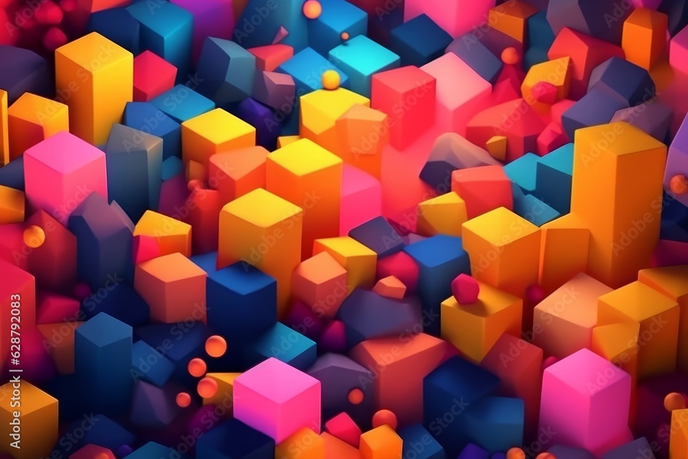 Obraz premium Glowing Tropical Themed 3D Abstract Background