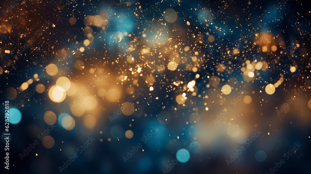 Obraz premium Abstract colorful glittering effect defocused design on dark background, shiny elegance fantasy bright color contrast with black concept