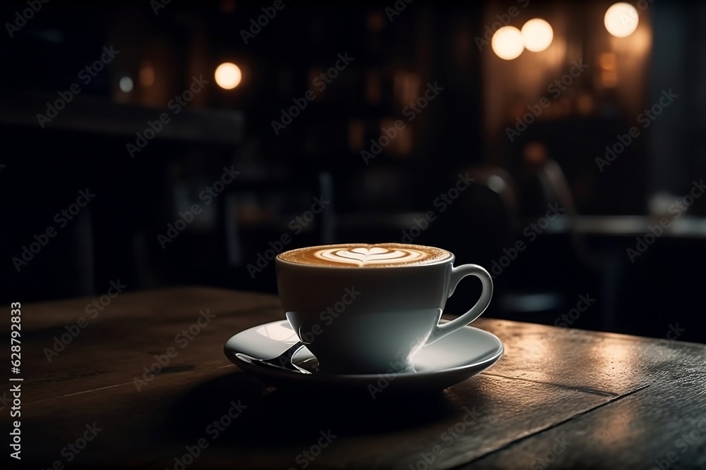cup of coffee on the table. Generative AI. cup of coffee on the table. Generative AI.