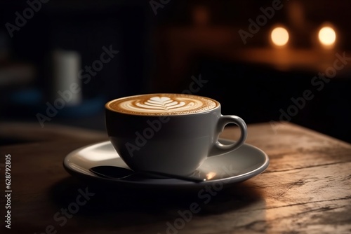 cup of cappuccino. Generative AI.