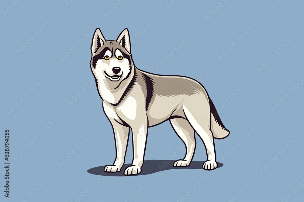 Fototapeta premium Graphic Illustration of a Dog Isolated on a Monochrome Background