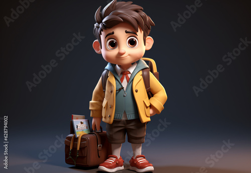 little child with backpack 