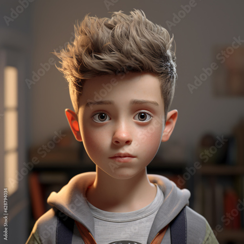 A 3D-style portrait embracing the innocence of a young boy