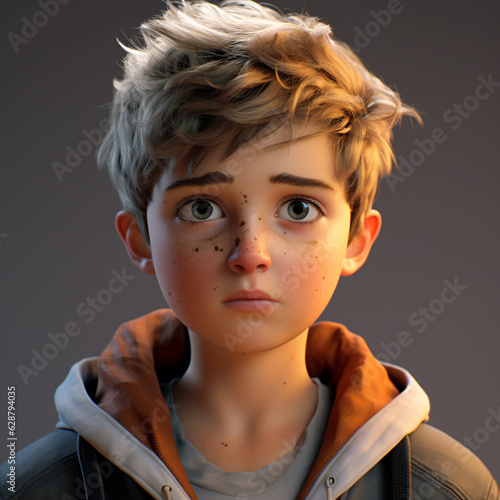 A 3D-style portrait embracing the innocence of a young boy