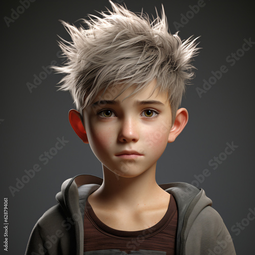 A 3D-style portrait embracing the innocence of a young boy
