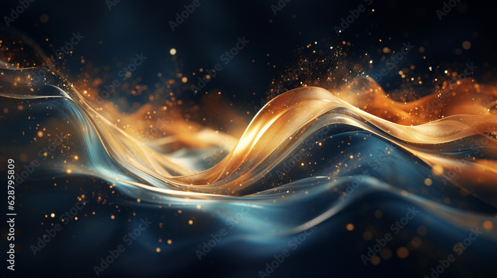 Obraz premium Abstract colorful glittering effect defocused design on dark background, shiny elegance fantasy bright color contrast with black concept