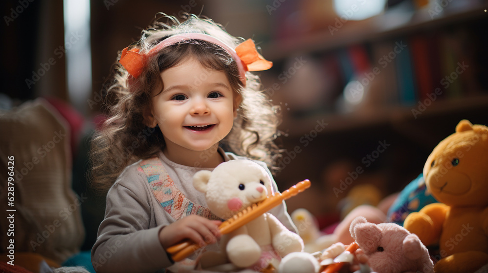 A little flutist surrounded by toys, playing the flute as part of their imaginative play Generative AI A little flutist surrounded by toys, playing the flute as part of their imaginative play Generative AI