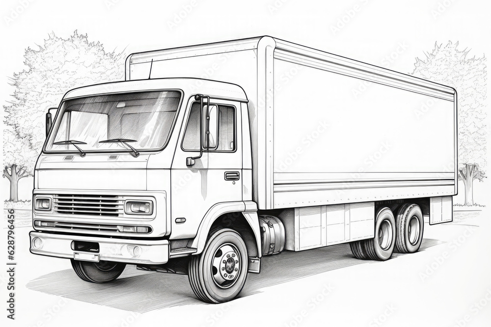 Track car. Black and white Clipart illustration Track car. Black and white Clipart illustration
