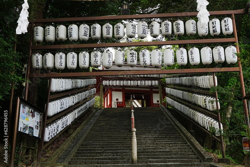 Obraz na płótnie Path to Kibitu-jinja or Shrine in Okayama, Japan - 日本 岡山 吉備津神社 北随神門 参道 w salonie