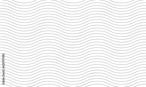 Seamless wavy line pattern. Abstract wave curved lines. Stylized monochrome line art background. © sanchesnet1