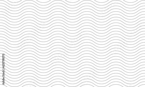 Seamless wavy line pattern. Abstract wave curved lines. Stylized monochrome line art background.