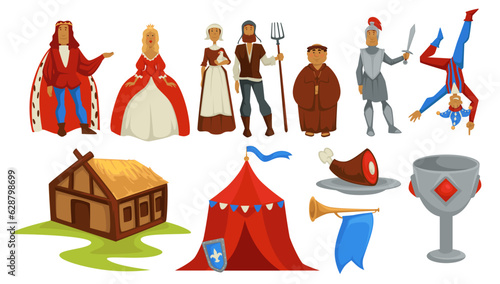 Medieval times, people and ancient culture vector
