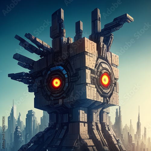 Large futuristic citadel wi...
