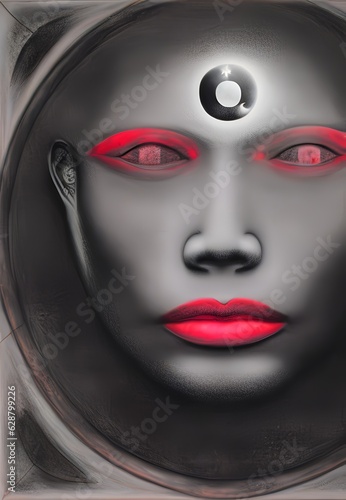 Abstract female face. Charc...