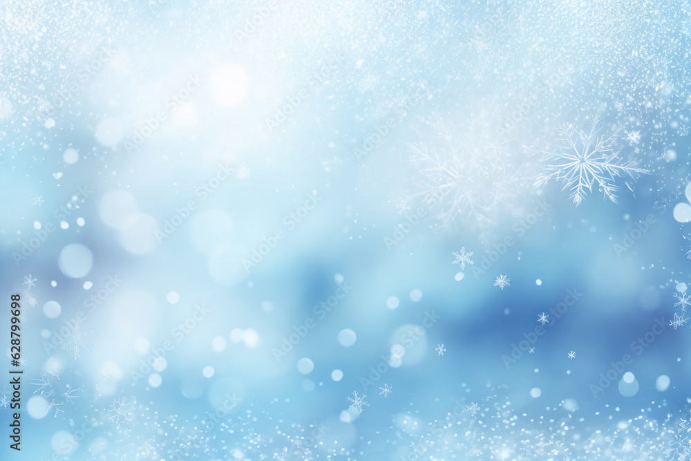 Winter snowy blurred background in light blue and white, silver tones. Generative ai Winter snowy blurred background in light blue and white, silver tones. Generative ai
