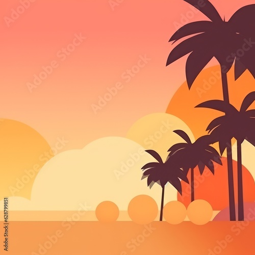 Minimalist Abstract Summer Theme Landscape Background