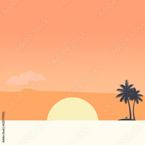 Minimalist Abstract Summer Theme Landscape Background