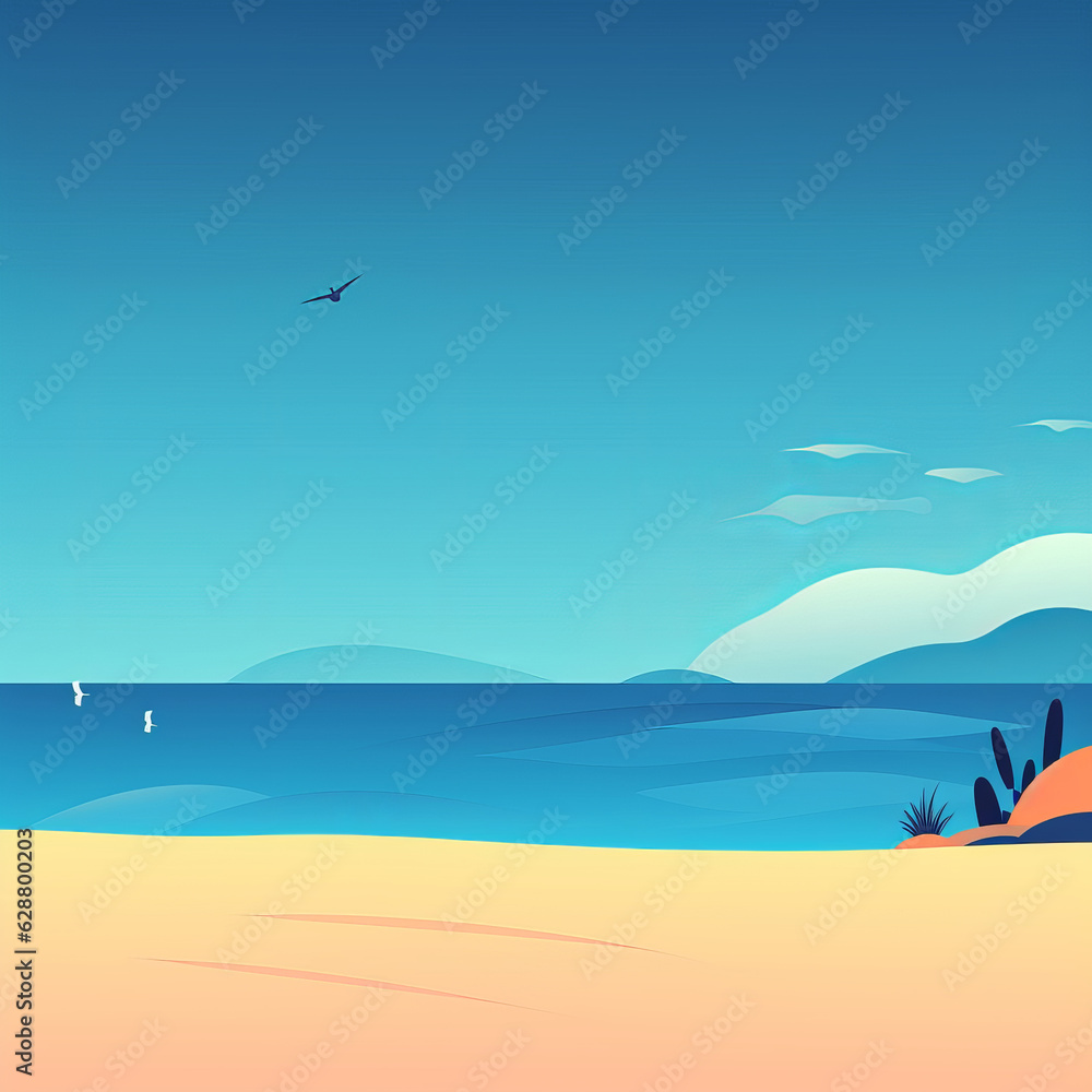 Minimalist Abstract Summer Theme Landscape Background