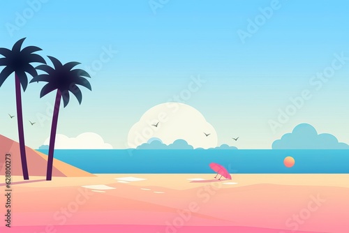 Minimalist Abstract Summer Theme Landscape Background