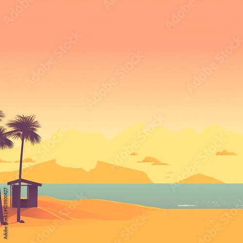 Minimalist Abstract Summer Theme Landscape Background