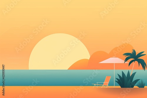 Minimalist Abstract Summer Theme Landscape Background