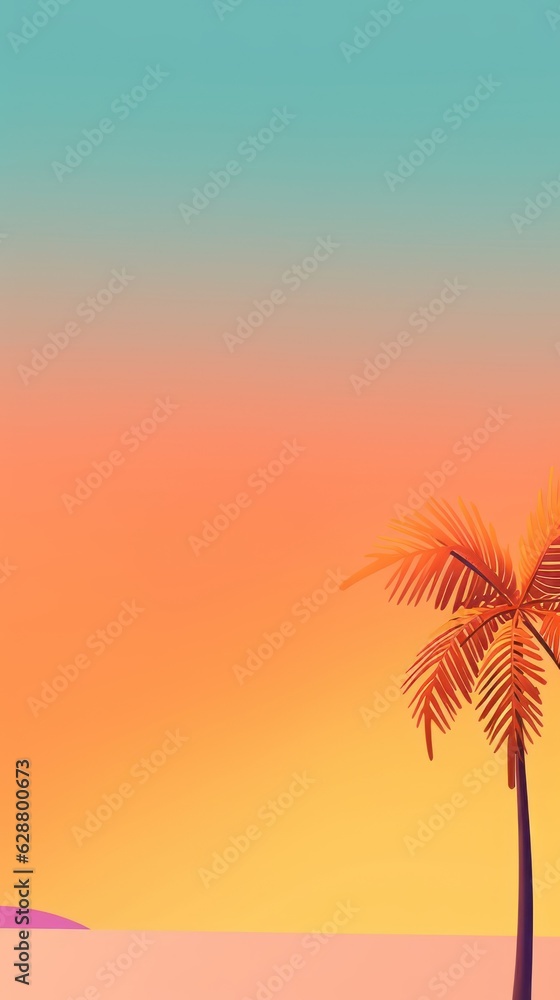 Minimalist Abstract Summer Theme Landscape Background