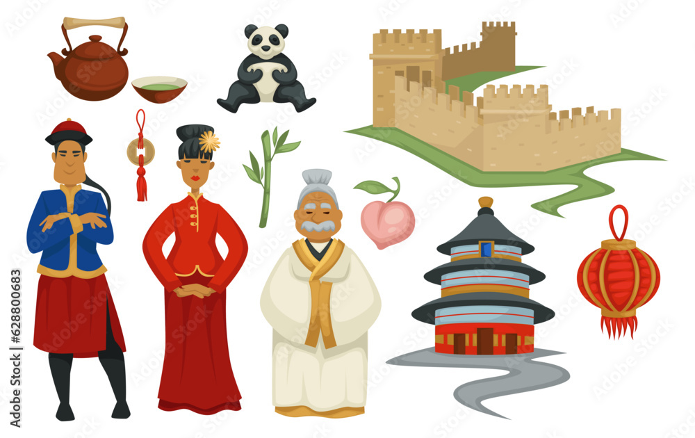 Chinese culture and landmarks architecture vector Chinese culture and landmarks architecture vector