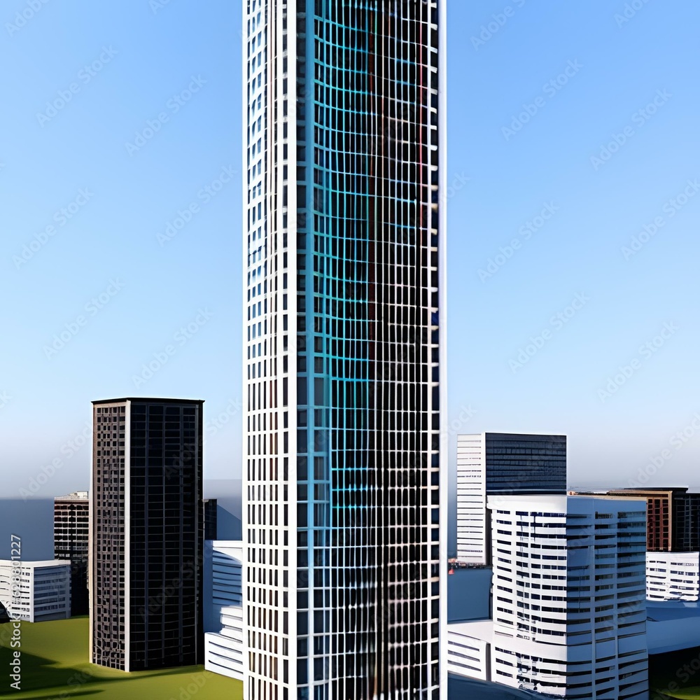 Obraz premium シンプルで都会的な高層ビル D
