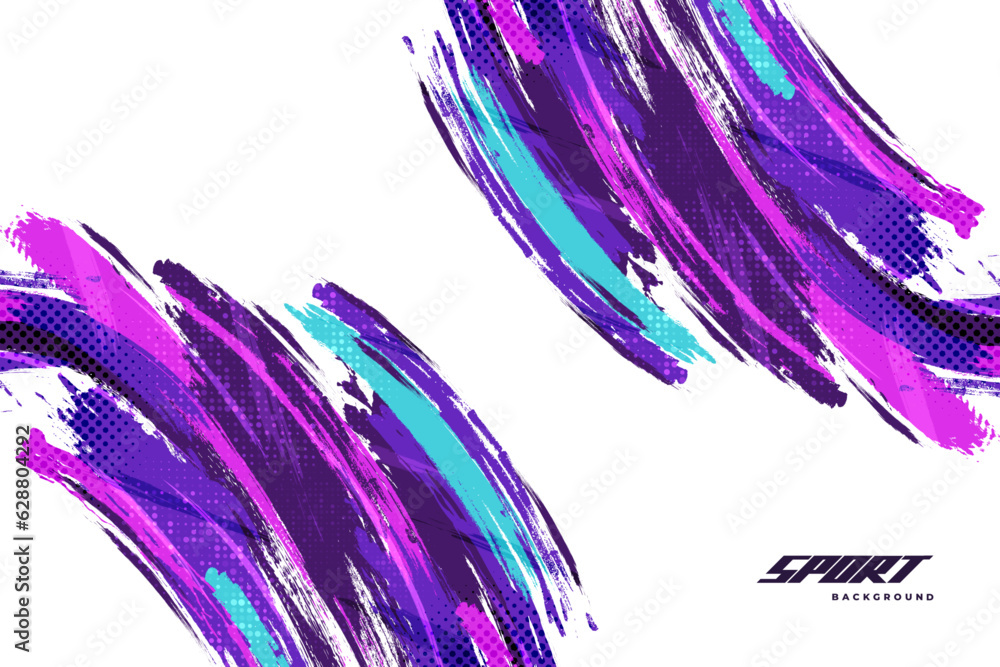 Abstract and Colorful Brush Background with Halftone Effect. Brush Stroke Illustration for Banner, Poster, or Sports Background. Scratch and Texture Elements For Design Abstract and Colorful Brush Background with Halftone Effect. Brush Stroke Illustration for Banner, Poster, or Sports Background. Scratch and Texture Elements For Design