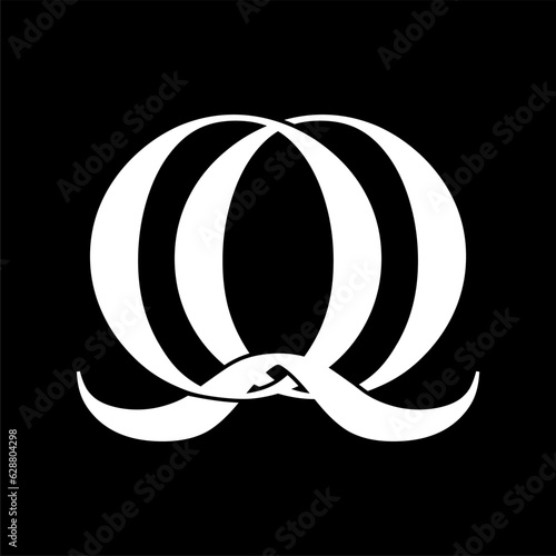 Initial letter Q or QQ logo template with luxury sacred vintage illustration in flat design monogram symbol