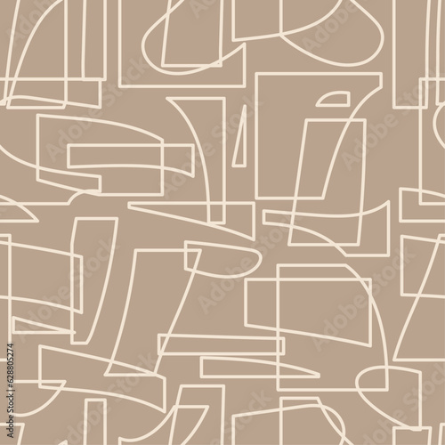 Trendy seamless pattern with abstract organic cut out Matisse inspired shapes