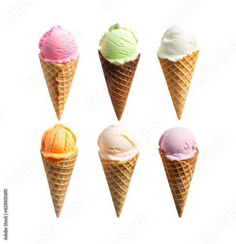 Sweet Summer Dreams: Captivating Ice Creams in Colorful Waffle Cones